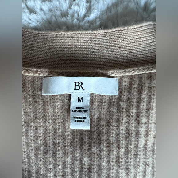Banana Republic Beige Button-Up Cardigan cashmere sweater M - Picture 8 of 8
